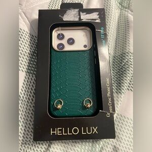 HELLO LUX Green CROC Leather IPHONE 17 PRO Case